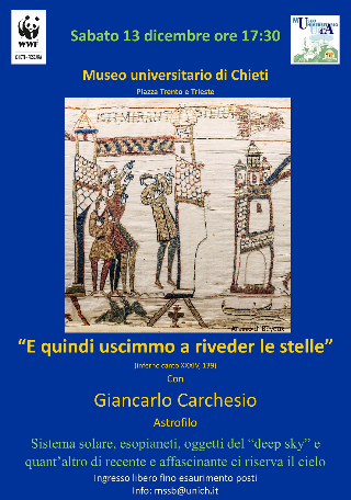 Chieti - Il 13 dicembre al Museo universitario torna l’evento del WWF  “E quindi uscimmo a riveder le stelle”